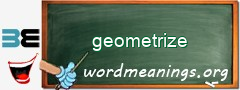 WordMeaning blackboard for geometrize